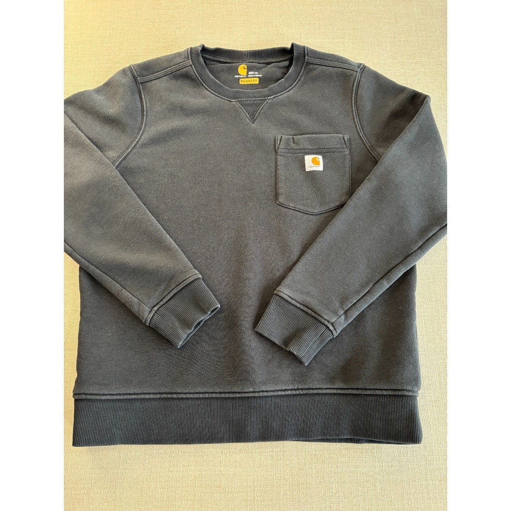Carhartt Youth Black Pocket Sweatshirt Pullover Size 8-10